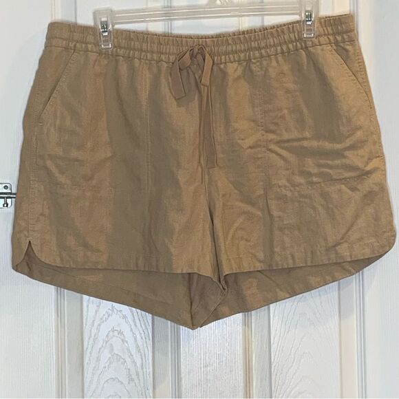 J Crew Linen Blend Tan Shorts Size XXL - Picture 1 of 9